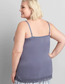 The Tee Shop^Lane Bryant Lane Essentials Lace-Trim Cami Grisaille