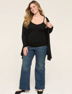 The Tee Shop^Lane Bryant Lane Essentials Lace-Trim Cami Black