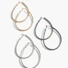 Earrings^Lane Bryant Large Oval Hoop 3 Pk: :Onesz Mixed Metal