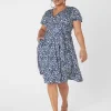 Work Versatile^Lane Bryant Lena Surplice-Neck Fit & Flare Dress Cynthia Floral