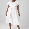 Occasion^Lane Bryant Lena V-Neck High-Low Midi Dress Ivory Rose