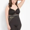 Level 3 - Contour^Lane Bryant Level 3 Contouring High-Waist Thigh Shaper With Lace Inserts Black