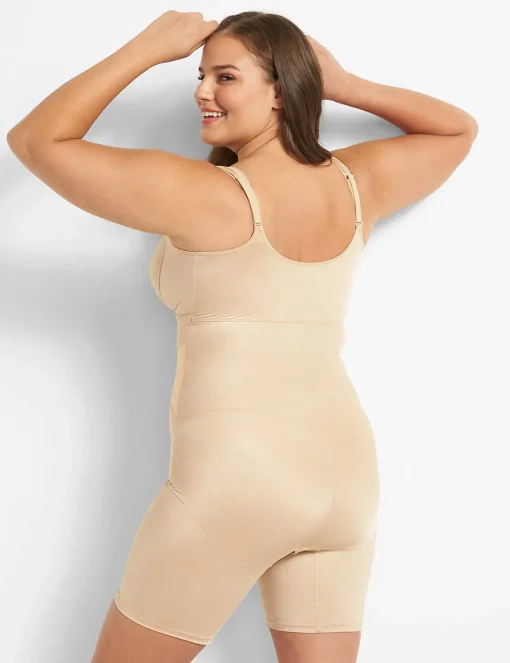 Level 3 - Contour^Lane Bryant Level 3 Contouring Open-Bust Thigh Shaper Cafe