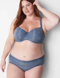 F To K Cups^Lane Bryant Lightly Lined Balconette Bra With Lace Marl Grisaille