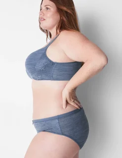 F To K Cups^Lane Bryant Lightly Lined Balconette Bra With Lace Marl Grisaille