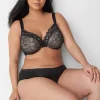 F To K Cups^Lane Bryant Lightly Lined Full Coverage Bra With Lace Black