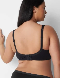 F To K Cups^Lane Bryant Lightly Lined Full Coverage Bra With Lace Black