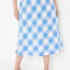 Skirts^Lane Bryant Linen Bias-Cut Slip Skirt Lattice Check