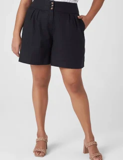 Crops, Capris And Shorts^Lane Bryant Linen City Short Black