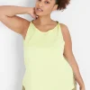 Livi Active Tops^Lane Bryant Livi Boatneck Twist-Shoulder Tank Sunny Lime