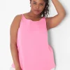 Livi Active Tops^Lane Bryant Livi Boatneck Twist-Shoulder Tank Sugar Plum