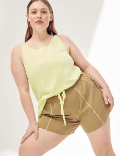 Livi Active Tops^Lane Bryant Livi Boatneck Twist-Shoulder Tank Sunny Lime