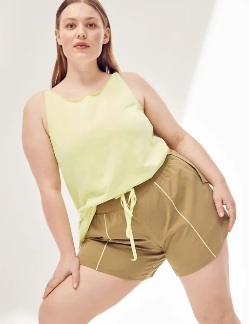 Livi Active Tops^Lane Bryant Livi Boatneck Twist-Shoulder Tank Sunny Lime