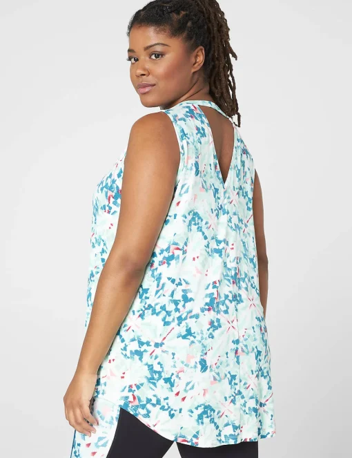 Livi Active Tops^Lane Bryant Livi Crew-Neck V-Back Tank Kaleidoscope Print