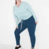 Livi Active Tops^Lane Bryant Livi Crop Boatneck Ruched-Detail Sweatshirt Aquifer