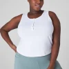 Livi Active Tops^Lane Bryant Livi Crop Snap-Up Wicking Tank White