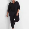 Livi Active Tops^Lane Bryant Livi Half-Zip Cozysoft Cropped Pullover Black