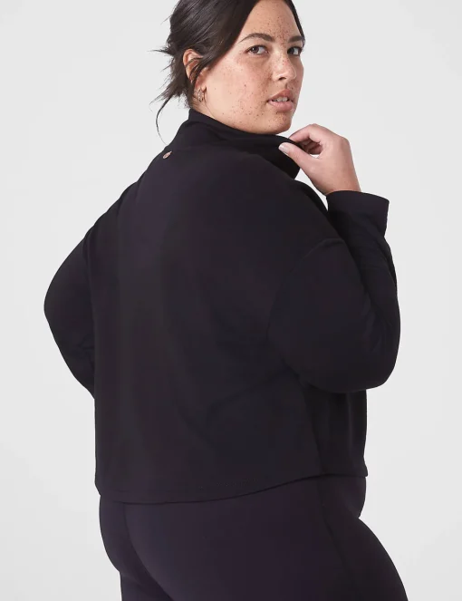 Livi Active Tops^Lane Bryant Livi Half-Zip Cozysoft Cropped Pullover Black