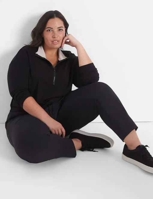 Livi Active Tops^Lane Bryant Livi Half-Zip Cozysoft Cropped Pullover Black