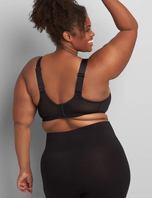 Sports Bras^Lane Bryant Livi High-Impact Wicking Underwire Sports Bra - Adjustable Straps Black