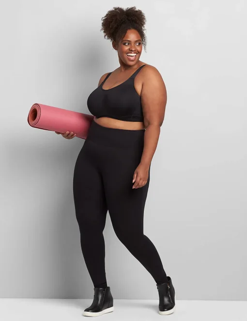 Sports Bras^Lane Bryant Livi High-Impact Wicking Underwire Sports Bra - Adjustable Straps Black