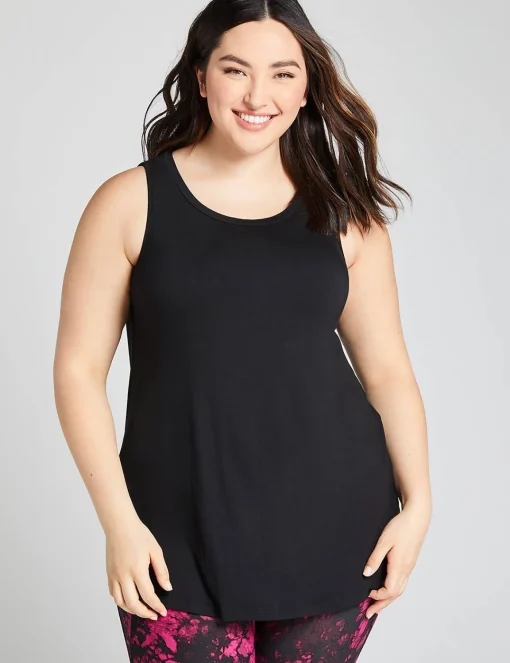 Livi Active Tops^Lane Bryant Livi High-Neck V-Back Tank Black
