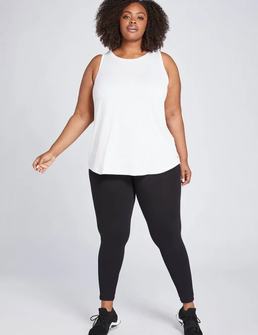 Livi Active Tops^Lane Bryant Livi High-Neck V-Back Tank White