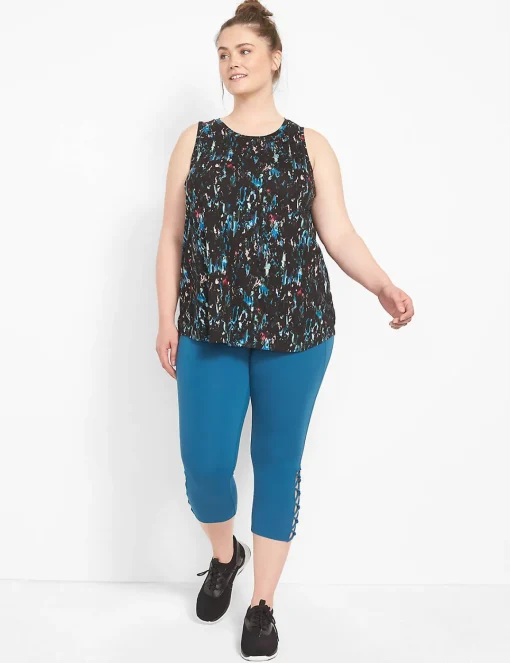 Livi Active Tops^Lane Bryant Livi High-Neck V-Back Tank Explosion Print