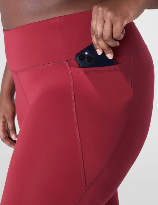 Crops And Capris^Lane Bryant Livi High-Rise Livi Soft Capri Legging - Strappy Hem Rumba Red