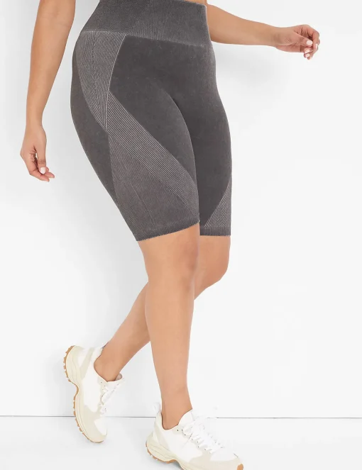 Shorts^Lane Bryant Livi High-Rise Seamless Rib Knee Short Black