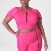 Swim Bottoms^Lane Bryant Livi High-Rise Swim Knee Short Fuchsia Pink