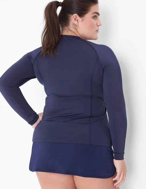 Swim Tops^Lane Bryant Livi Long-Sleeve Swim Rash Guard Maritime Blue