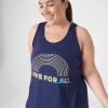 Livi Active Tops^Lane Bryant Livi Pride Back-Detail Tank Maritime Blue