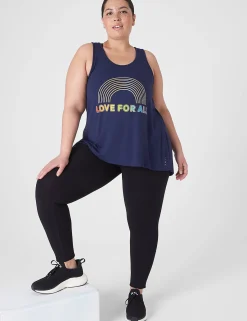 Livi Active Tops^Lane Bryant Livi Pride Back-Detail Tank Maritime Blue