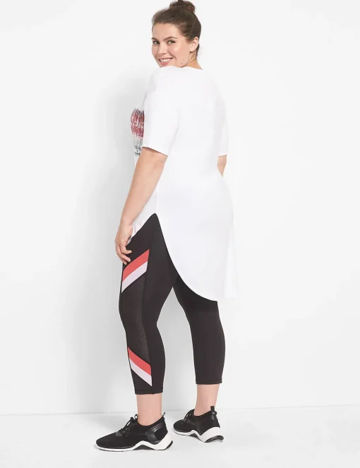 Livi Active Tops^Lane Bryant Livi Scoop-Neck Curved-Hem Tunic - Dye Effect Desert Tie Dye