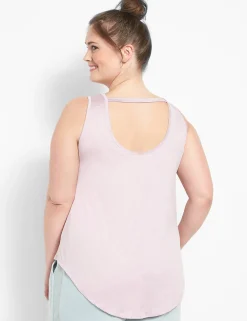 Livi Active Tops^Lane Bryant Livi Scoop-Neck Tank - Back Detail Fair Orchid