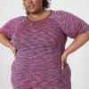 Livi Active Tops^Lane Bryant Livi Seamless Fitted Spacedye Top Pink Yarrow