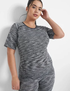 Livi Active Tops^Lane Bryant Livi Seamless Fitted Spacedye Top Black