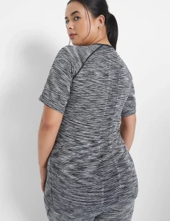 Livi Active Tops^Lane Bryant Livi Seamless Fitted Spacedye Top Black