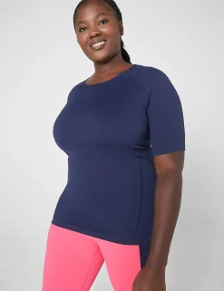 Livi Active Tops^Lane Bryant Livi Seamless Fitted Top Maritime Blue