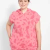 Livi Active Tops^Lane Bryant Livi Short-Sleeve Hoodie - Tie-Dye Pink Flame