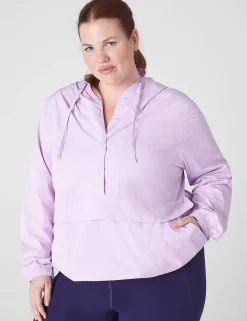 Jackets^Lane Bryant Livi Snap-Front Textured Woven Windbreaker Pullover Violet
