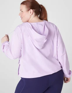 Jackets^Lane Bryant Livi Snap-Front Textured Woven Windbreaker Pullover Violet