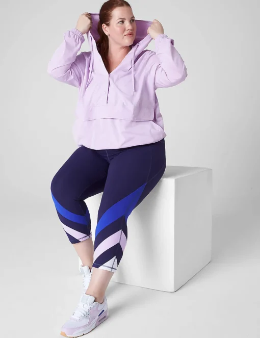 Jackets^Lane Bryant Livi Snap-Front Textured Woven Windbreaker Pullover Violet