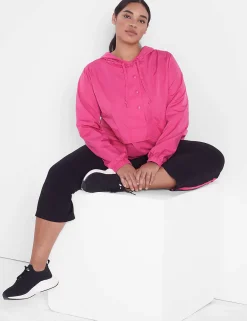 Jackets^Lane Bryant Livi Snap-Front Woven Windbreaker Pullover Fuchsia Pink