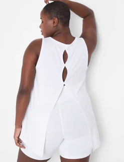 Livi Active Tops^Lane Bryant Livi Soft Back-Detail Recycled Tank White
