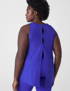 Livi Active Tops^Lane Bryant Livi Soft Back-Detail Recycled Tank Blueberry