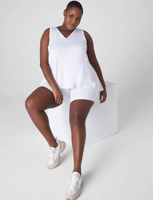 Livi Active Tops^Lane Bryant Livi Soft Back-Detail Recycled Tank White