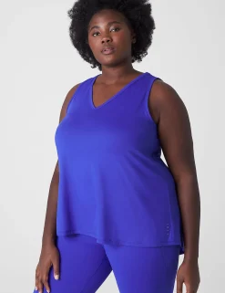 Livi Active Tops^Lane Bryant Livi Soft Back-Detail Recycled Tank Blueberry