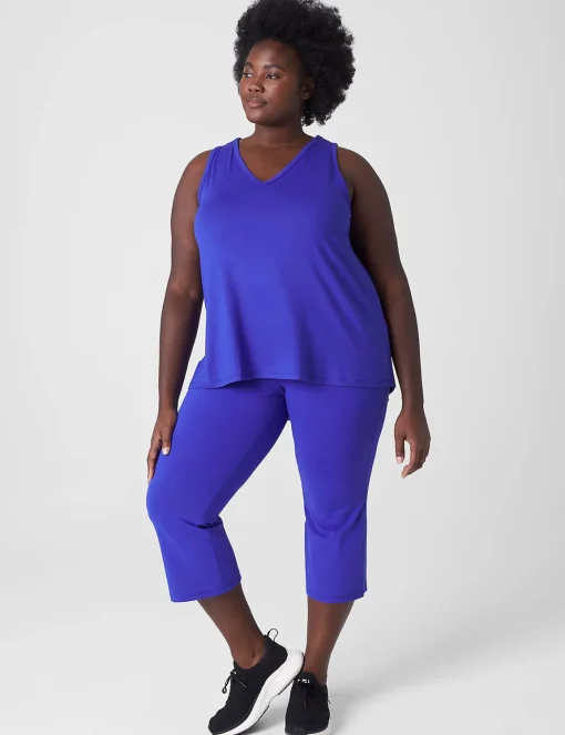Livi Active Tops^Lane Bryant Livi Soft Back-Detail Recycled Tank Blueberry